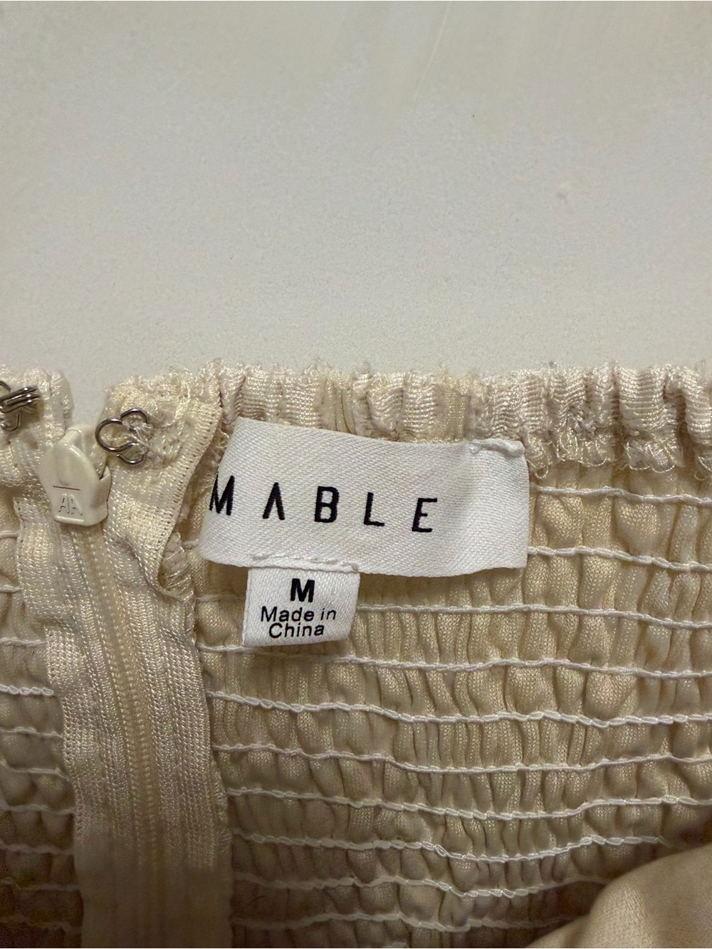 Mable Cream-Colored Floral Textured Jacquard Mini Dress Size Medium - Picture 2 of 5